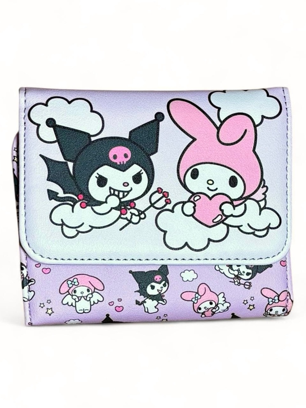hot topic my melody and kuromi mini flap wallet